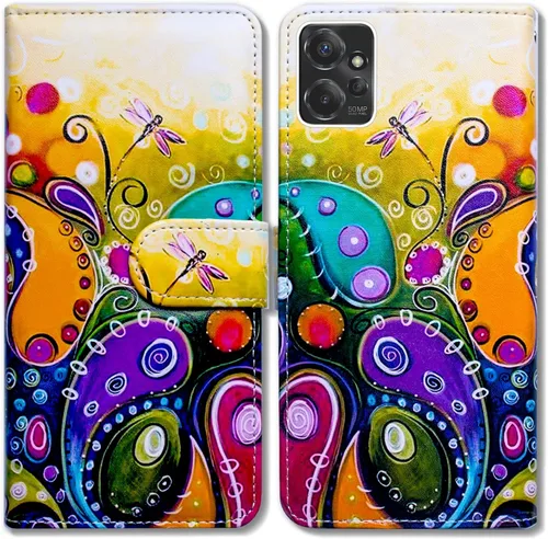 Miniatura 15 de Bcov Funda para Moto G Power 5G, diseño de pájaro negro y verde con tapa para teléfono con ranura para tarjetas, soporte para Motorola Moto G Power