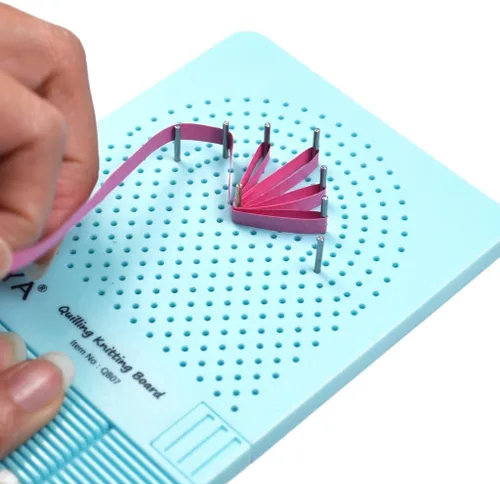 Miniatura 3 de JUYA Tabla de tejer con 2 funciones para guardar palos (azul)