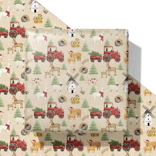 Miniatura 8 de SaringSwoon Papel de regalo de pato de Navidad, divertido envoltorio de regalo de Navidad con sombreros de Papá Noel, bastones de caramelo, patos