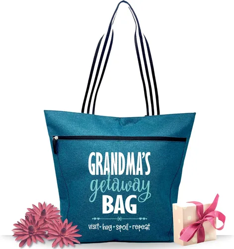 Miniatura 67 de Brooke & Jess Designs Bolso de mano para la abuela – Bolso de lona resistente con cremallera y bolsillo interior para la abuela para uso diario
