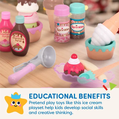 Miniatura 2 de Battat – Play Circle – Comida de Juguete – Conjunto de Helados – Accesorios de Cocina para Niños – Juego de Simulación – Heladería Sweet Treats – 3+