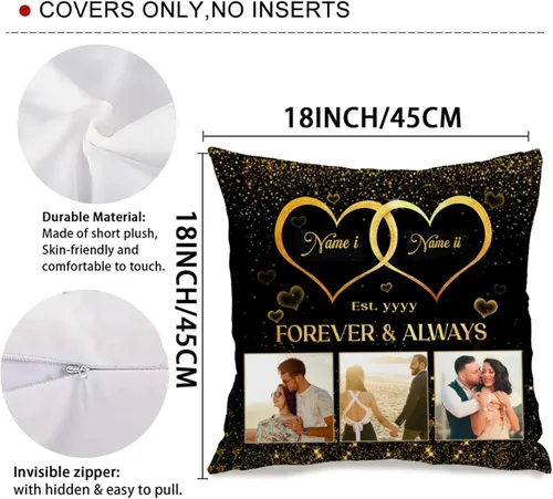 Miniatura 45 de Custom 6 Photo Throw Pillow Cover with Text for Mom, Cozy Cushion Ideal as a Thoughtful Gift for Family Mother’s Day Holidays or Special Occasions 6