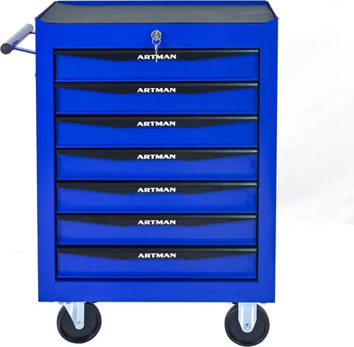 Miniatura 20 de Runboll Caja de herramientas con 4 cajones con taquilla, 20.9 pulgadas de profundidad de metal movible con cerradura, caja de almacenamiento
