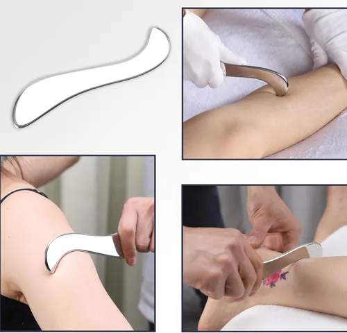 Miniatura 5 de FeelFree Sport Herramienta de masaje de raspado Gua Sha de acero inoxidable - Herramienta de raspado muscular para tejidos blandos, terapia física