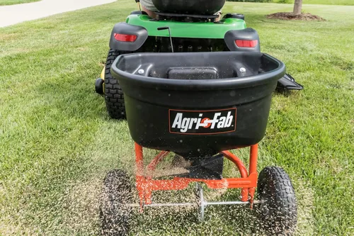 Miniatura 6 de Agri-Fab, esparcidor de semillas tipo remolque, 110 lb Capacidad, Negro