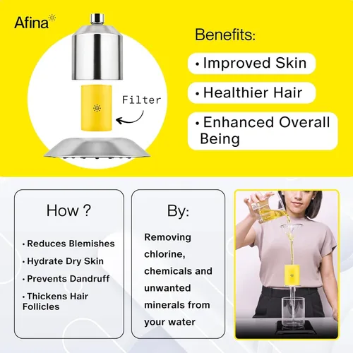 Miniatura 2 de Afina Paquete de 2 Filtros de Repuesto para Cabezal de Ducha Filtrado y Filtro de Ducha Afina - Reduce la Piel Seca y con Picazón, Caspa, Eccema