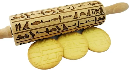 Miniatura 10 de Rodillo AZTEC en relieve – Rodillo de masa y arcilla para galletas en relieve y cerámica, galletas y sello de cerámica, regalos para hornear