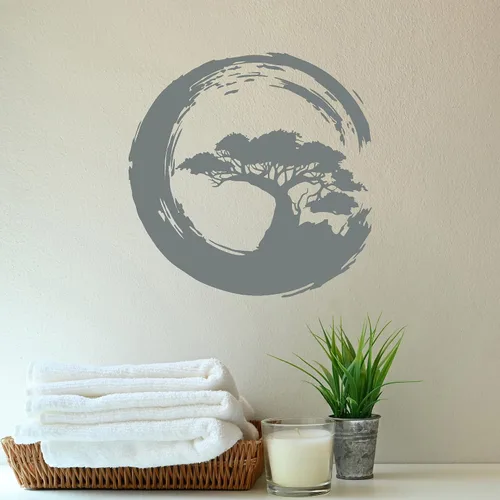 Miniatura 4 de Vinilo adhesivo para pared, diseño de árbol bonsái, diseño japonés zen, decoración grande (g8184), color negro