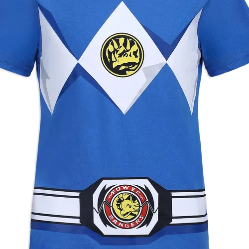 Miniatura 4 de Hasbro Power Rangers - Conjunto de camisa de manga corta y pantalones deportivos para niños pequeños, negrorojo o azulazul marino