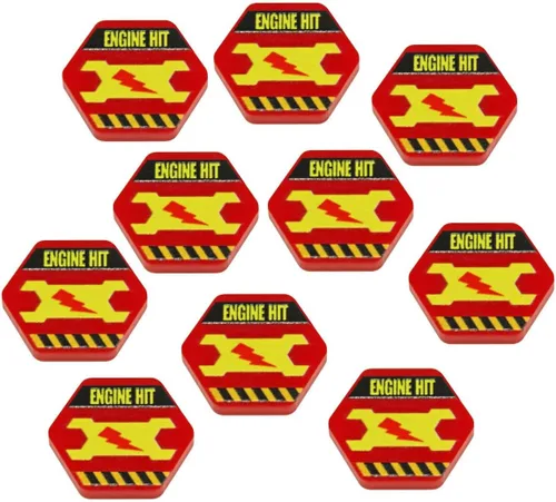 Miniatura 6 de LITKO Juego de fichas de efectos de daño Mecha Compatible con BattleTech Fichas hexagonales rojas (efectos de daño)