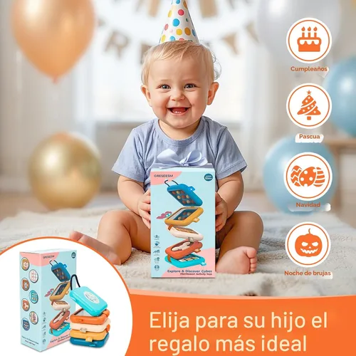 Miniatura 8 de GRESEESM Montessori - Tabla de actividades para niños de 1 año, juguetes de viaje para niños de 1 a 3 años, tablero de actividades sensoriales