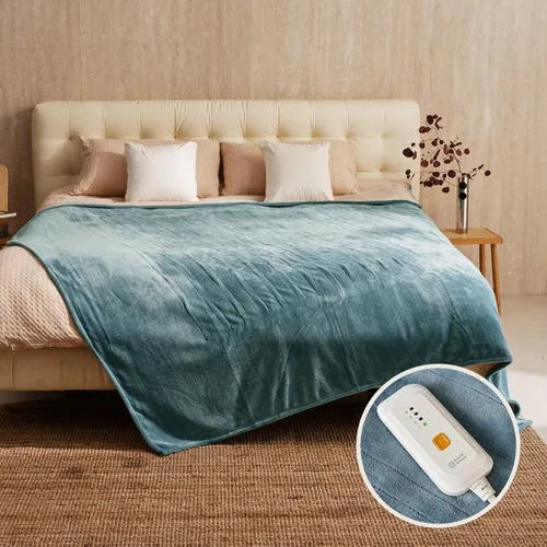 Miniatura 8 de JET'S HOME Manta térmica de 50 x 60 pulgadas, manta eléctrica de franela con certificación ETL, lavable a máquina, con 9 niveles de calefacción, 10