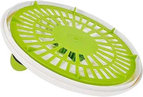 Miniatura 4 de Leifheit Trend - Molinillo de ensalada verde y blanco, secadora de ensalada con manivela de 4 litros con base antideslizante, agarre ergonómico