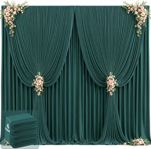 Miniatura 36 de 20 pies x 12 pies Cortinas de Telón de Fondo Azul Bebé Sin Arrugas para Bodas y Fiestas, Telón de Fondo de Tela Azul, Cortinas para Bodas
