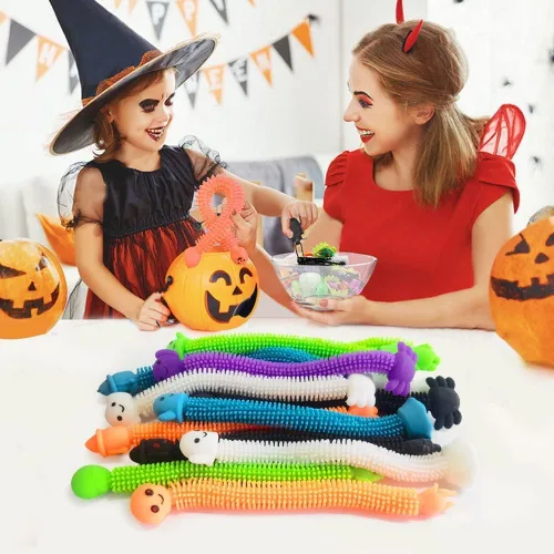 Miniatura 4 de Paquete de 24 juguetes sensoriales de cuerdas elásticas para Halloween, ideales para niños, estudiantes, alivio del estrés y antiansiedad, surtido