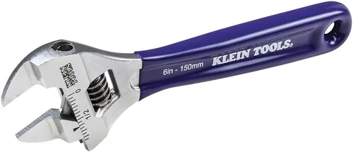 Miniatura 6 de Klein Tools D86934 Llave ajustable, forjada con mandíbula más delgada y un acabado cromado pulido, 6 pulgadas