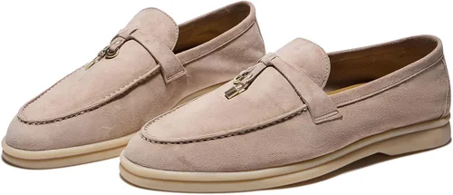Miniatura 4 de Mocasines de piel de ante de diseño prémium con dijes de verano para mujer