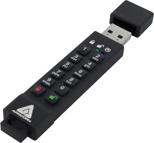 Apricorn 16GB Aegis Secure Key 3Z 256-bit AES XTS Hardware cifrado FIPS 140-2 Nivel 3 Validado Secure USB 3.0 Flash Drive (ASK3Z-16GB), negro