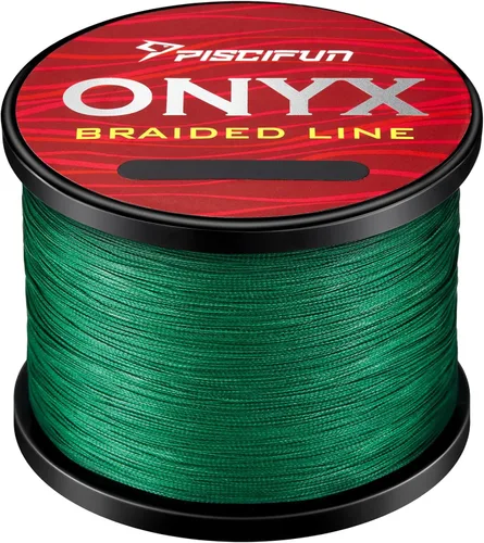 Piscifun Línea de Pesca Trenzada Onyx, Superlínea Trenzada Resistente a la Abrasión, Cero Estiramiento Súper Fuerte, Baja Memoria, Líneas de Pesca