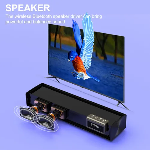Miniatura 3 de Barra de sonido de 50 W para Smart TV, barra de sonido de 2.0 canales con conexión Bluetooth 5.4/ARC/Opt/AUX, barra de sonido para TV con 2