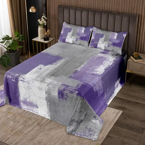 Miniatura 7 de Erosebridal Juego de edredón de teñido anudado marrón, juego de colcha verde degradado para niños, juego de ropa de cama abstracta grunge acuarela