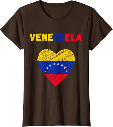 Miniatura 25 de Camiseta con la bandera venezolana con corazón de Venezuela, Negro