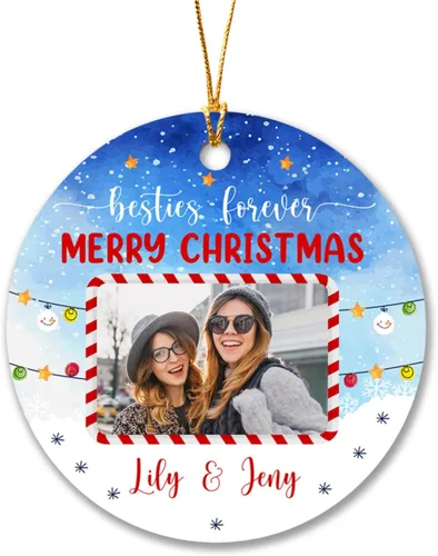 Miniatura 19 de Adornos de Navidad personalizados 2025 para amigas, regalos de adorno para la decoración del árbol de Navidad, regalo personalizado de Navidad