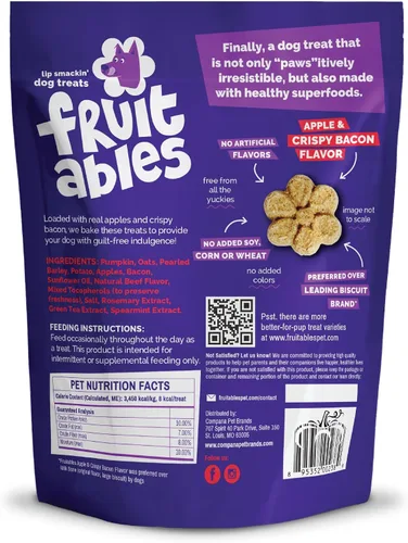 Miniatura 12 de Fruitables - Premios horneados para perros premios de calabaza para perros Saludables y bajos en Calorías Libres de trigo, maíz y soja