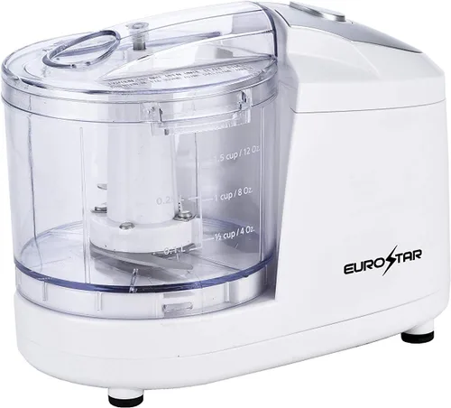 EUROSTAR EC502W - Mini picadora eléctrica de alimentos One Touch de 1.5 tazas, color blanco