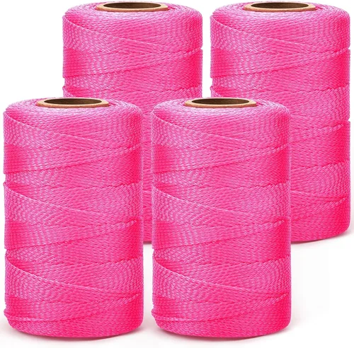 Miniatura 17 de Amylove Línea de cuerda de 6 rollos de nailon trenzado #18, cuerda de construcción trenzada de nailon de 500 pies, cuerda resistente para exteriores