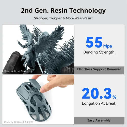 Miniatura 3 de ANYCUBIC Paquete de resina 2.0 con tecnología de resina de 2ª generación, resina para impresora 3D con alta dureza, detalles más precisos, amplia