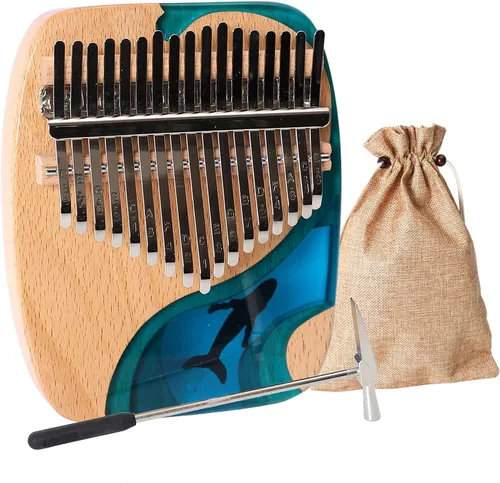 Miniatura 7 de Kalimba - Piano de pulgar de 17 teclas, piano portátil de dedo Mbira, regalos para niños y adultos, instrumento musical, pianos de pulgar, 17