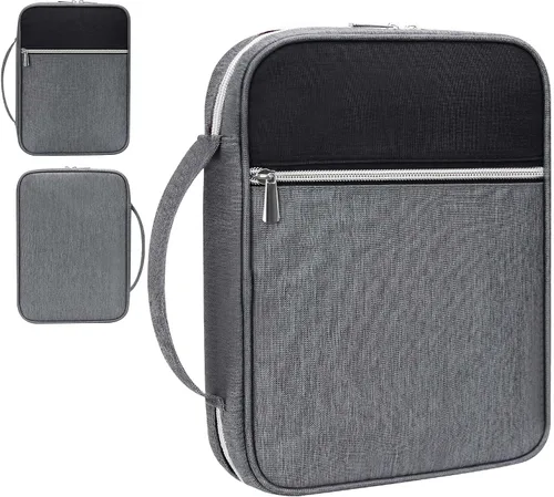 Miniatura 17 de GUEER Funda para Biblia para hombres, Portabiblia, Funda para Biblia Bolsa Organizadora de Transporte, con Cremallera y Bolsillos para Biblia