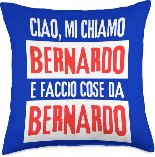 Miniatura 5 de Bernardo Idea Regalo Personalizzata con Nome Ciao Sono Faccio Cose Da Bernardo Personalizzato - Almohada personalizada, 16 x 16 pulgadas, multicolor