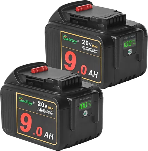 waitley Paquete de 2 baterías de repuesto de 20 V 9.0 Ah compatibles con DCB200 DCB209 20V DCD DCF DCG Series Herramientas eléctricas inalámbricas