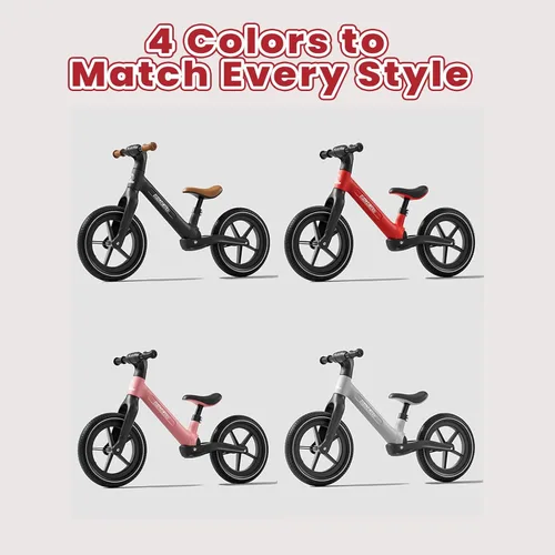 Miniatura 5 de Ridego Bicicleta de equilibrio de 14 pulgadas para niños de 3 a 6 años, bicicleta ligera para niños pequeños con neumáticos de goma de aire, asiento