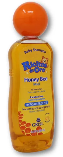 Miniatura 4 de Honey Bee Ricitos de Oro Shampoo Champú para bebé con gorra de sonajero emergente, producto sin parabenos para el delicado cabello del bebé; 13.5