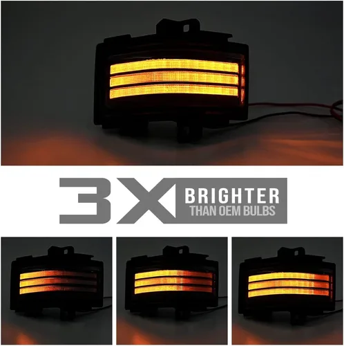Miniatura 9 de Conjunto de luces LED para espejo lateral para Ford F-150 F-250 F-350 F-450 F-550 Super Duty 2015-2023 LED de remolque manual plegable espejo