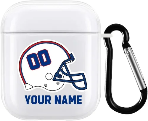 Miniatura 23 de Funda de casco de fútbol con nombre y número para Apple AirPods de 2ª y 1ª generación, regalo personalizado para fanáticos de los deportes de Arizona