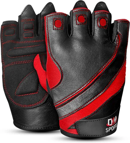Miniatura 8 de DXM SPORTS Guantes de entrenamiento para hombres, guantes de levantamiento de pesas de gimnasio con soporte para muñeca, transpirables, guantes