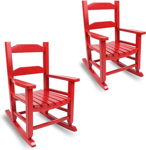 Miniatura 16 de Mecedora de madera para niños, cómoda mecedora reclinable para niños de 3 a 6 años, silla de descanso para bebés y niños, sala