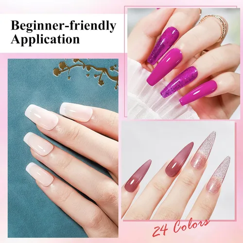 Miniatura 4 de Juego de esmaltes de uñas de secado rápido, 24 piezas de esmalte de uñas regular a granel blanco, nude, rosa, rojo, verde, azul, de larga duración