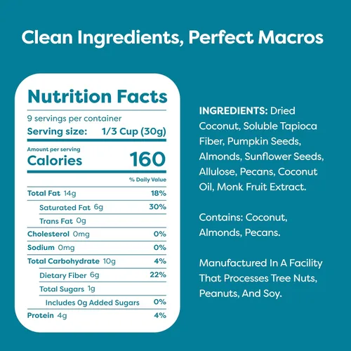 Miniatura 2 de Kiss My Keto Cereal de granola – Granola de coco y almendras pecanas Keto Granola baja en carbohidratos (0.07 oz neto) Granola baja en azúcar