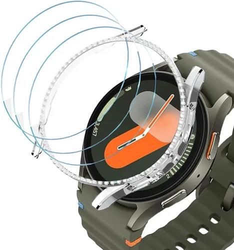Miniatura 112 de DEALELE Paquete de 1 + 3 fundas y protector de pantalla compatible con Samsung Galaxy Watch FE / 5/4 de 1.575 pulgadas, funda protectora
