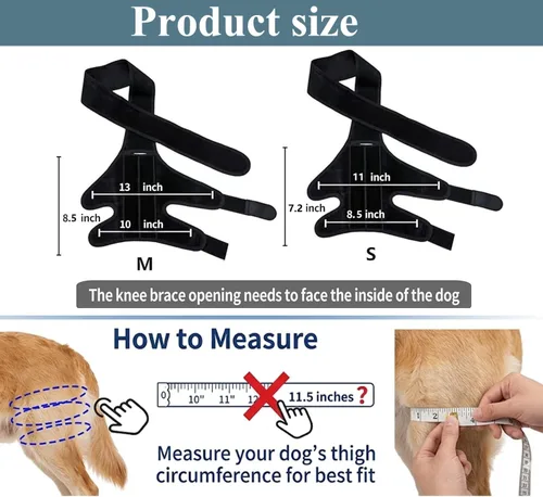 Miniatura 6 de Rodillera para perros para lesiones desgarradas de Acl y Ccl, soporte ajustable para patas traseras para perros con estabilizadores de metal