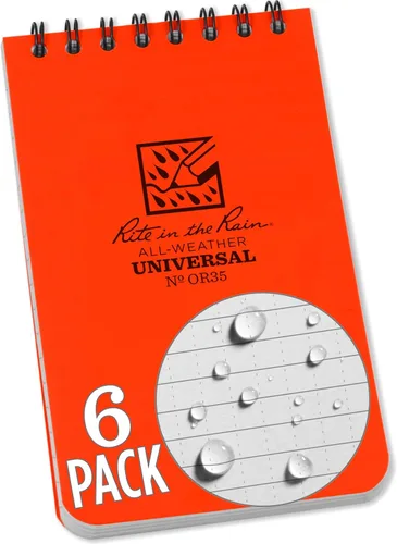 Miniatura 27 de Rite in the Rain - Cuaderno con espiral superior resistente a la intemperie, 3 x 5 pulgadas, cubierta a cuadros color marrón y canela