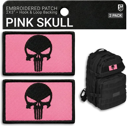 Miniatura 13 de 2 parches de calavera blanca bordados con cierre de gancho y bucle, parche táctico militar moral para mochila, chaleco a prueba de balas, arnés