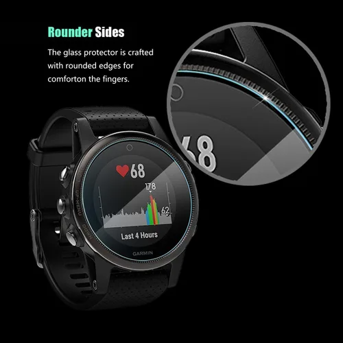 Miniatura 5 de Protector de pantalla de vidrio templado para Garmin Fenix 5S [0.012 in 2.5D High Definition 9H] Premium Clear Screen Protector para Garmin Fenix 5S