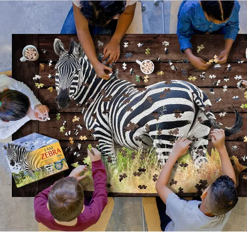 Miniatura 4 de Madd Capp Puzzles - I AM Zebra - Rompecabezas de 1000 piezas con forma de animal, multicolor