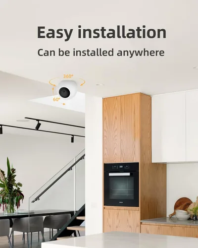 Miniatura 5 de Noorio Cámara de seguridad para interiores, 2K y 4K Pan-Tilt 360° View WiFi Cámaras para monitor de bebé, cámara de detección de movimiento
